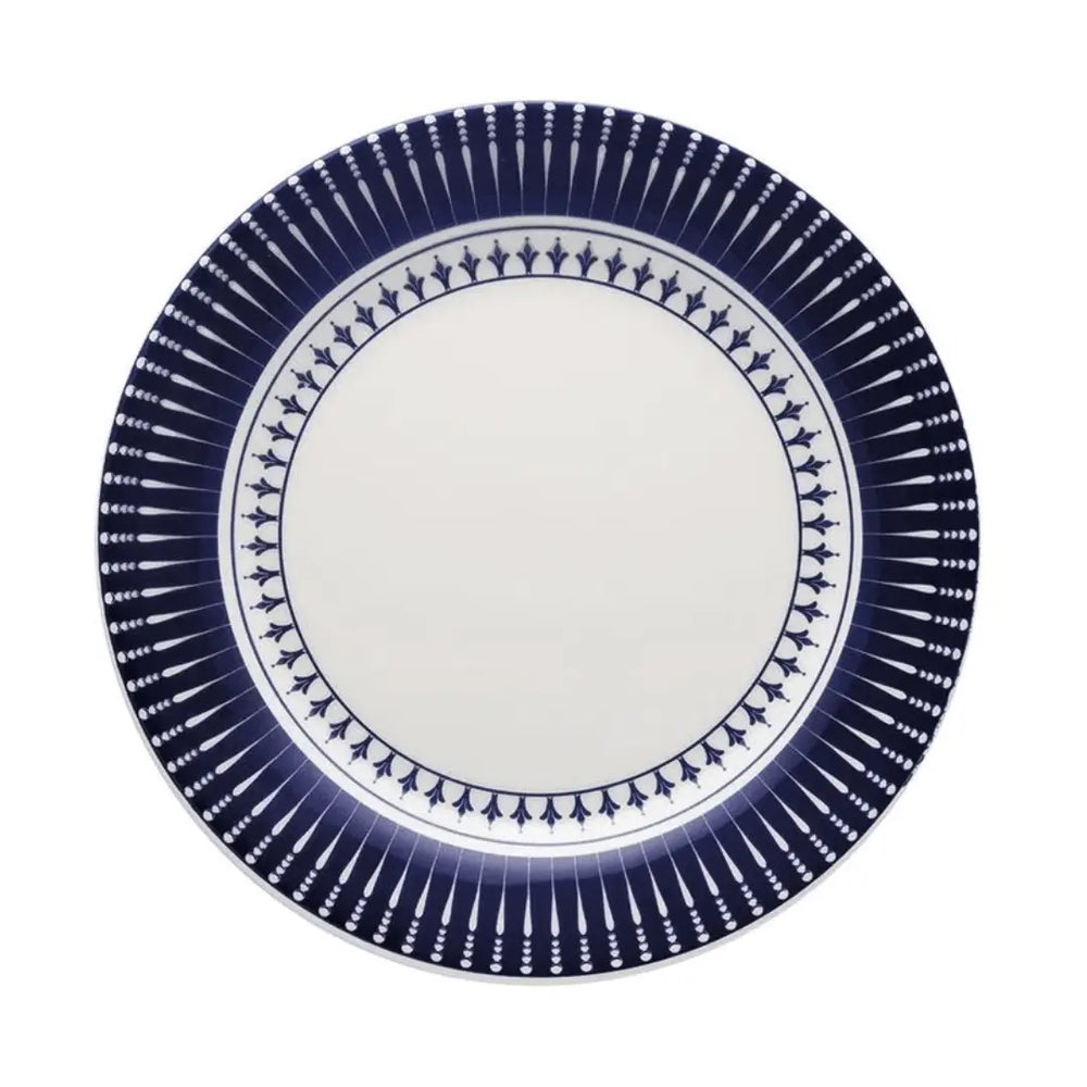 Prato Sobremesa Oxford Azul 18cm Geométrico Azul P/ Doce Oxford