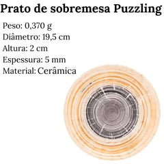 Prato Sobremesa Porcelana 19cm Puzzling Oxford Elegante Oxford