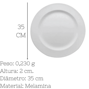 Prato Raso Redondo P/ Bolo Melamina 35cm Bestfer