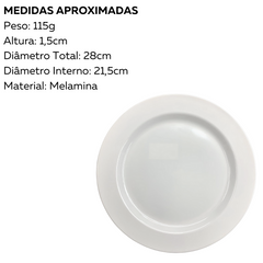 Prato Raso Melamina Redondo 28 cm Bestfer