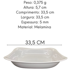 Saladeira Quadrada Melamina 33,5cm Bestfer