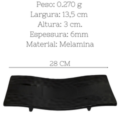 Prato P/ Sushi Melamina Black Bestfer