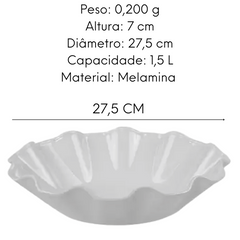 Fruteira Premium Bowl Ondulado 28cm Branco Bestfer