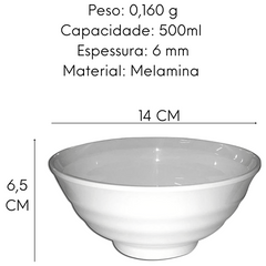 Tigela Bowl Ondulado Melamina 14cm 500ml Bestfer