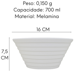 Tigela Bowl Ondulado Melamina 14cm 700ml Bestfer