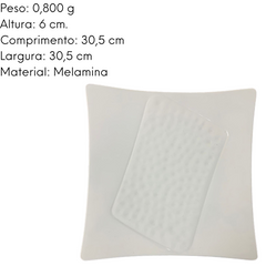 Prato Quadrado Melamina 30,5cm Bestfer