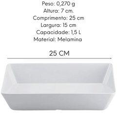 Saladeira 1,5L Travessa Retangular Melamina Bestfer