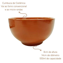 Cumbuca Sopeira 550ml Cerâmica Refrataria Bela Porcelana