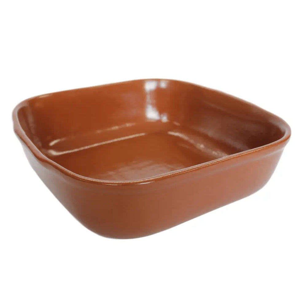 Travessa Cerâmica Quadrada Artesanal com 24,5 cm. Bela Porcelana