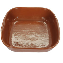 Travessa Cerâmica Quadrada Artesanal com 24,5 cm. Bela Porcelana