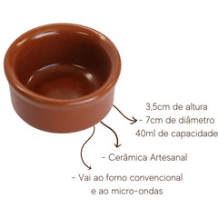 Ramekin Manteigueira 6,5cm Cerâmica Bela Porcelana