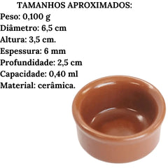 Ramekin Manteigueira 6,5cm Cerâmica Bela Porcelana