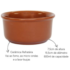 Cumbuca N°30 de Cerâmica Artesanal com 15,3 cm e 800 ml. Bela Porcelana