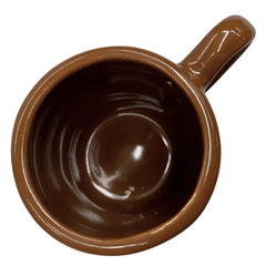 Caneca Marrom Barro C/ Alça Rustica Esmaltada 200ml Bela Porcelana