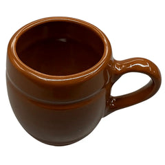 Caneca Marrom Barro C/ Alça Rustica Esmaltada 200ml Bela Porcelana