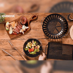 Assadeira Wok Quadrada P/ Churrasco Grelha Vazada 22,8cm Hercules