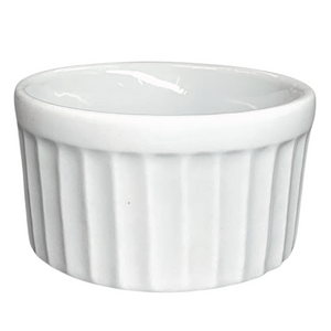 Ramekim Canelado Branco de Porcelana 150 ML BelaVista