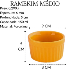 Ramekim Médio em Porcelana Laranja 150 ML BelaVista