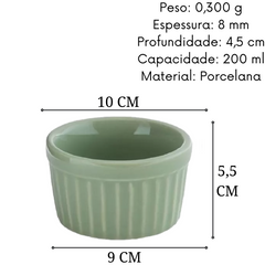 Ramekim de 200 ML Verde Claro Canelado BelaVista
