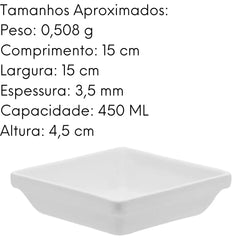 Travessa Refrataria Empilhavel Branca Oxford 15x15 Oxford