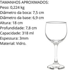 Taça Vinho Premiere 318 ML de Vidro Original