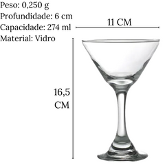 Taça Martini 274ml Cristar Drink Class Home
