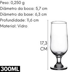 Taça Vidro Hannover 300ml Cerveja Class Home