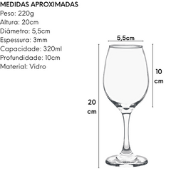 Taça Rioja Vinho Tinto 318 ML Vidro Class Home