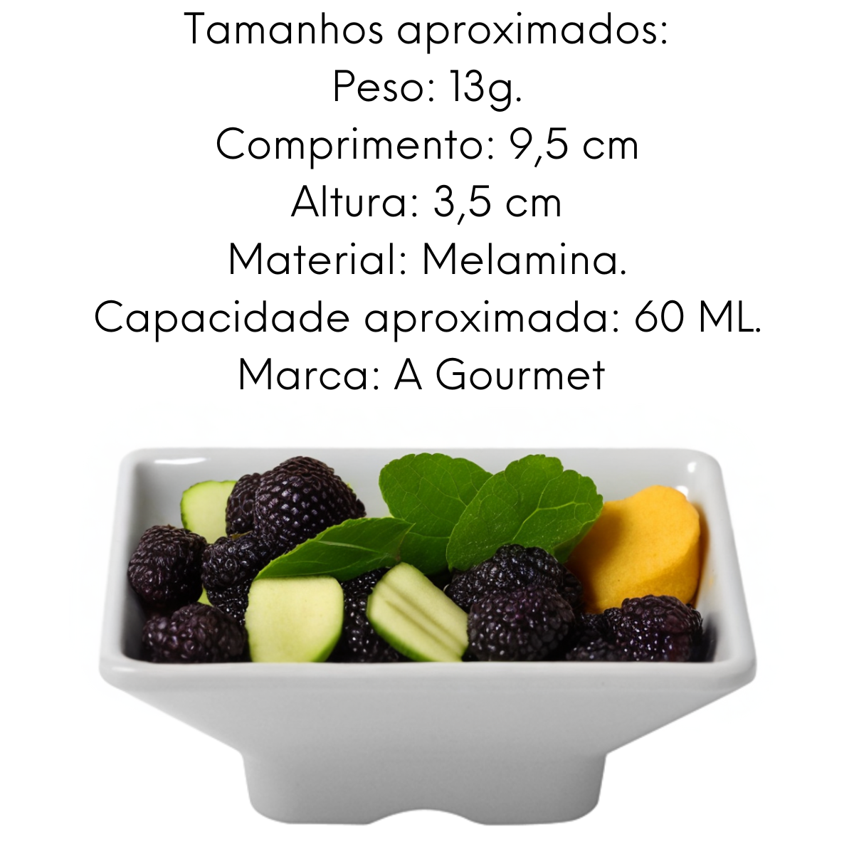 Finger Food Quadrado Melamina Gourmet Mix
