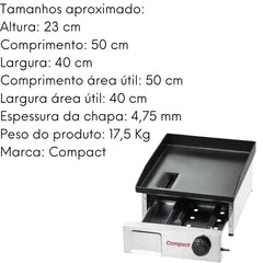 Chapa Bifeteira para Lanche Compact Compact
