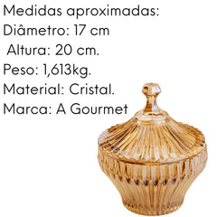 Potiche cristal renaissance âmbar 17 cm Lyor