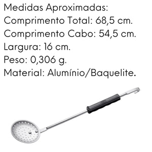 Escumadeira Hotel Alumínio N16 Cabo Baquelite ABC