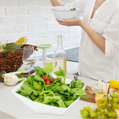 Tigela Bowl Design 28cm Melamina Branco Saladeira Gourmet Mix