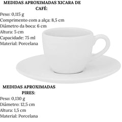 Xicara Café 75ml C/ Pires Coup Oxford Branco Cozinha Oxford