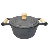 Caçarola N°18 Em Ferro Fundido 2l C/ Alça Em Madeira Santana