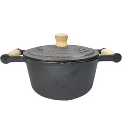 Caçarola N°18 Em Ferro Fundido 2l C/ Alça Em Madeira Santana