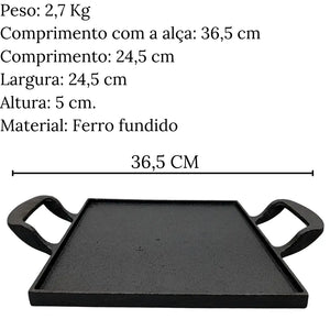 Assadeira Bifeteira Ferro Fundido 2 Alças Santana