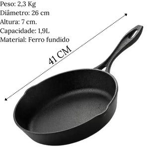 Frigideira Líder N°24 S/ Tampa Em Ferro Fundido Santana