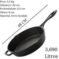 Frigideira Líder N°28 S/ Tampa Em Ferro Fundido Santana