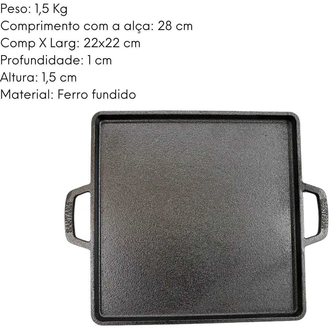 Chapa Aperitivo Lisa Ferro Fundido Santana Santana