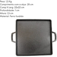 Chapa Aperitivo Lisa Ferro Fundido Santana Santana