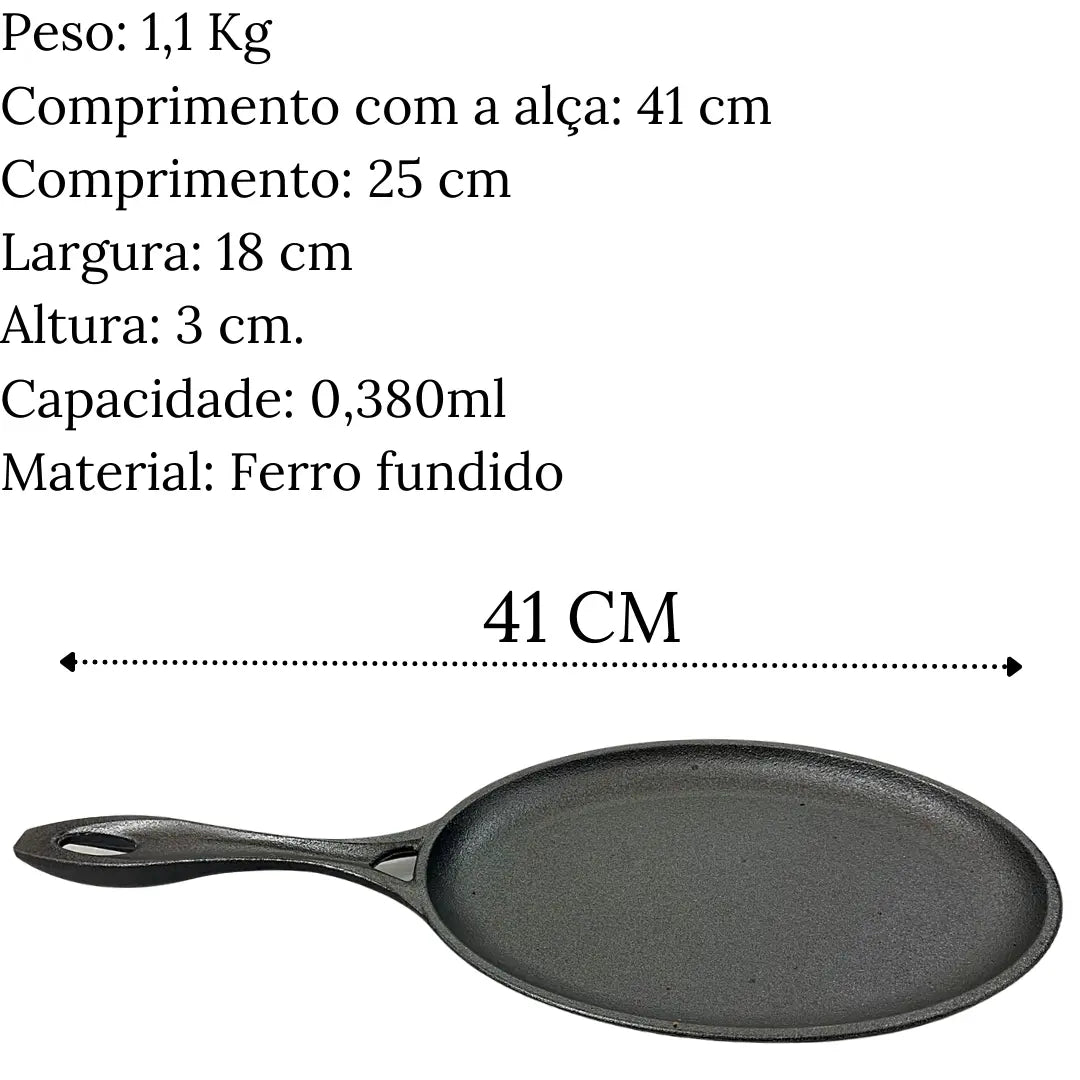 Frigideira Mix Grill Oval Em Ferro Fundido Santana Santana