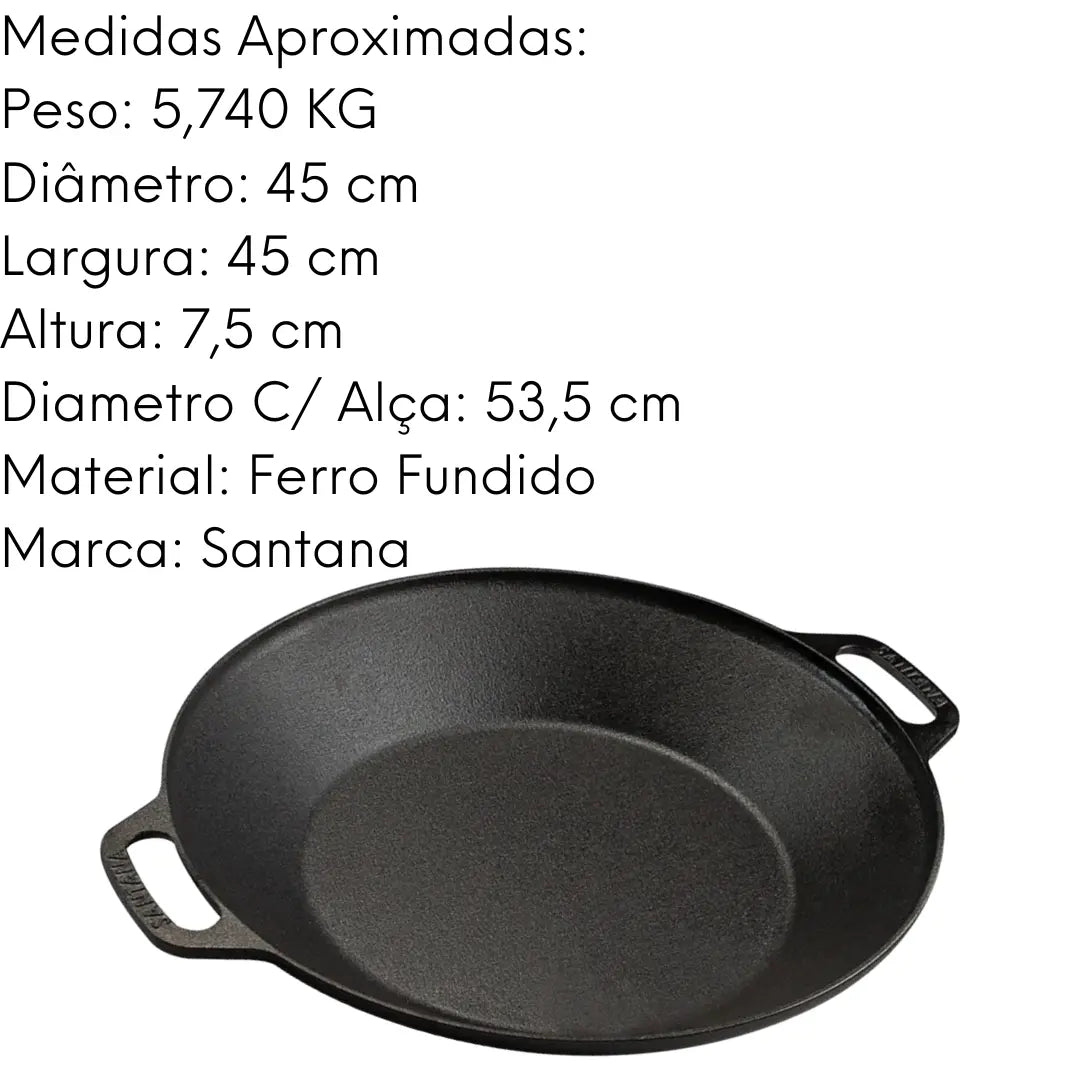 Panela Tacho Santana De Ferro Fundido Disco Arado 44 Santana