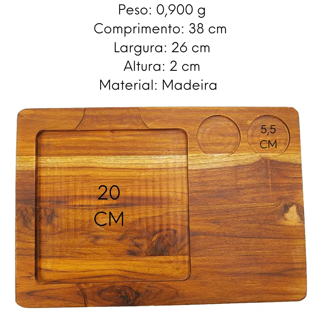 Tabua Madeira Teca Quadrada 38 cm A Gourmet