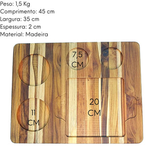 Tabua Quadrada 2 Furos A Gourmet