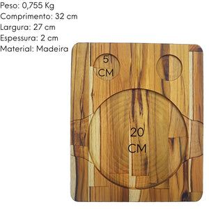Tabua Chapa Redonda C/ 2 Furos A Gourmet