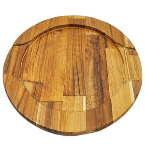 Tabua Suporte P/ Chapa 27cm Redonda Madeira Teca A Gourmet