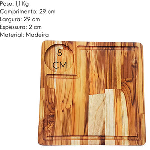 Tabua Madeira Teca Quadrada 1 Furo A Gourmet