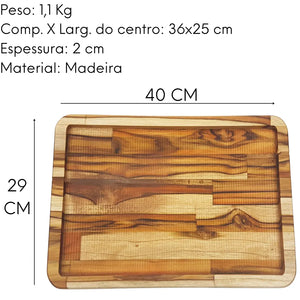 Tabua Retangular Madeira Teca A Gourmet