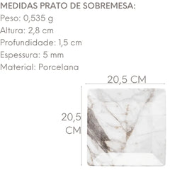Prato Sobremesa Quartier Golden Stone 20cm Quadrado Oxford